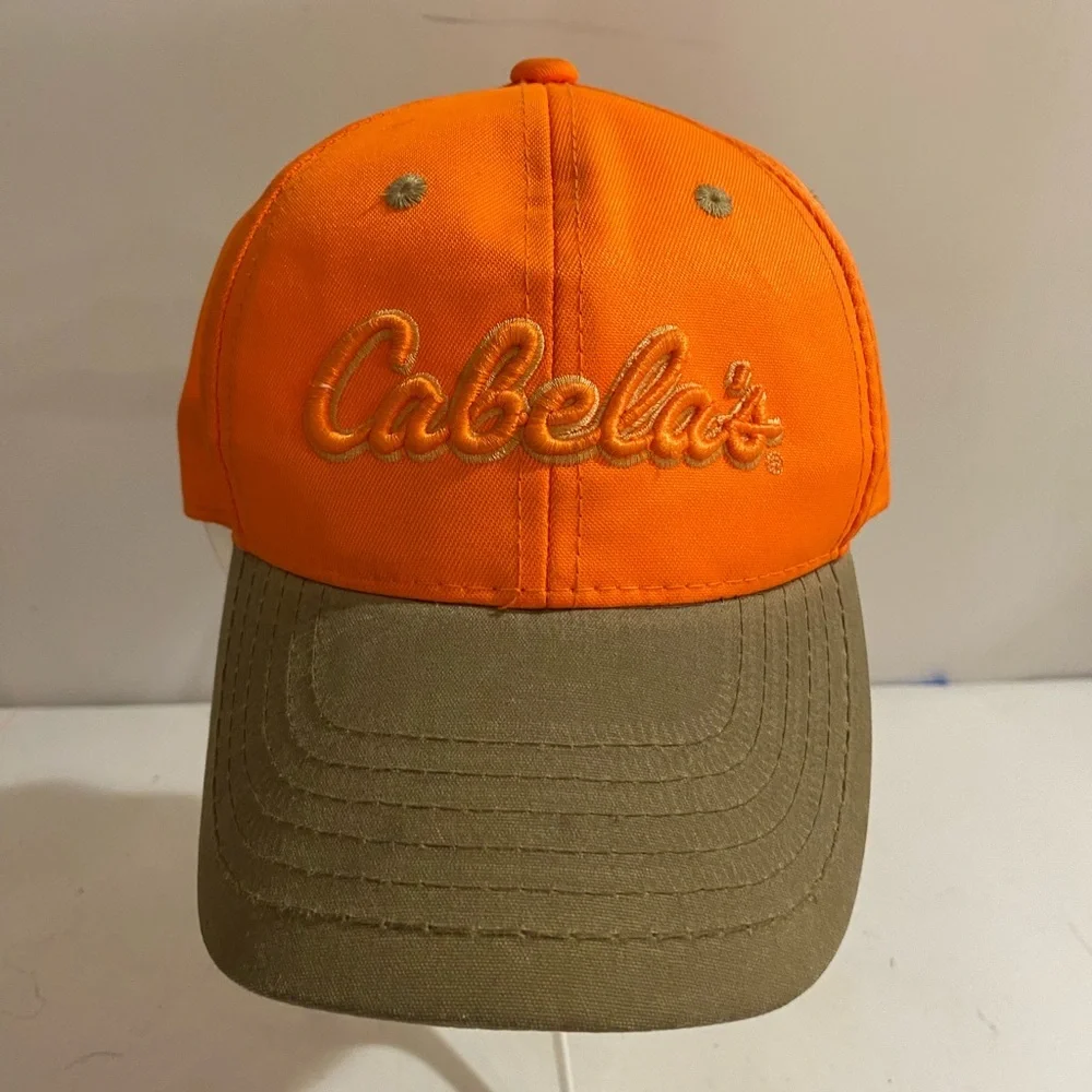 Cabela's Bright Orange and Brown Hat Youth Hook and Loop